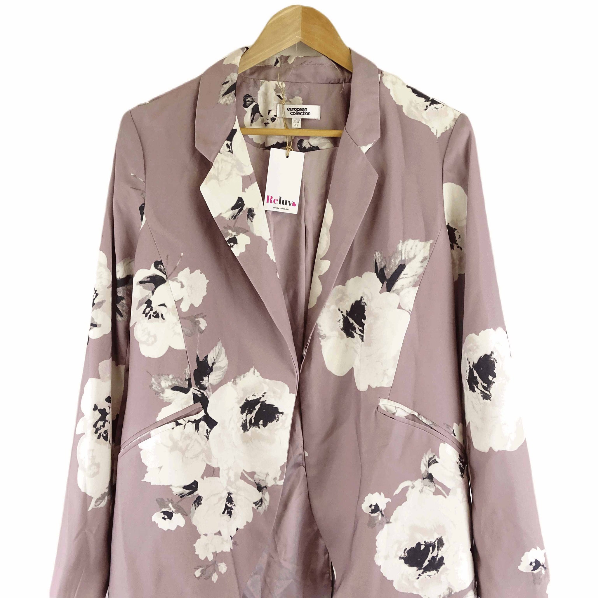 European Collection Mauve Floral Blazer 42