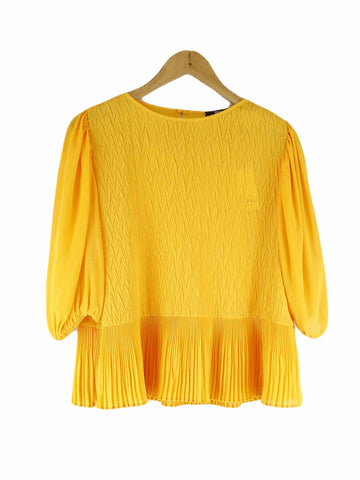 Zara Yellow Peplum Top M