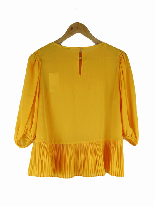 Zara Yellow Peplum Top M