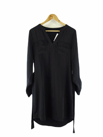 Adrienne Vittadini Black Button Down Mini Dress 12