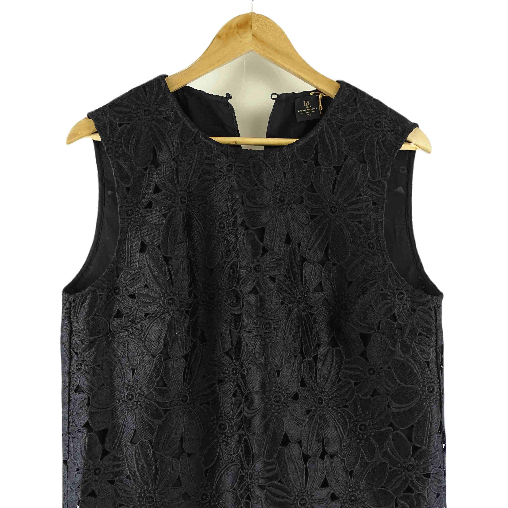 David Lawrence Black Lace Sleeveless Top 12