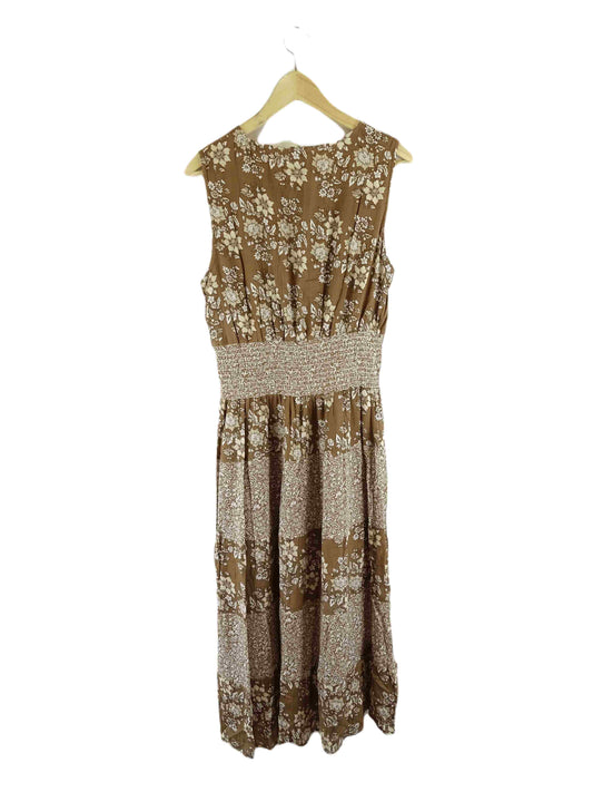 Kings Road Brown Floral Dress L