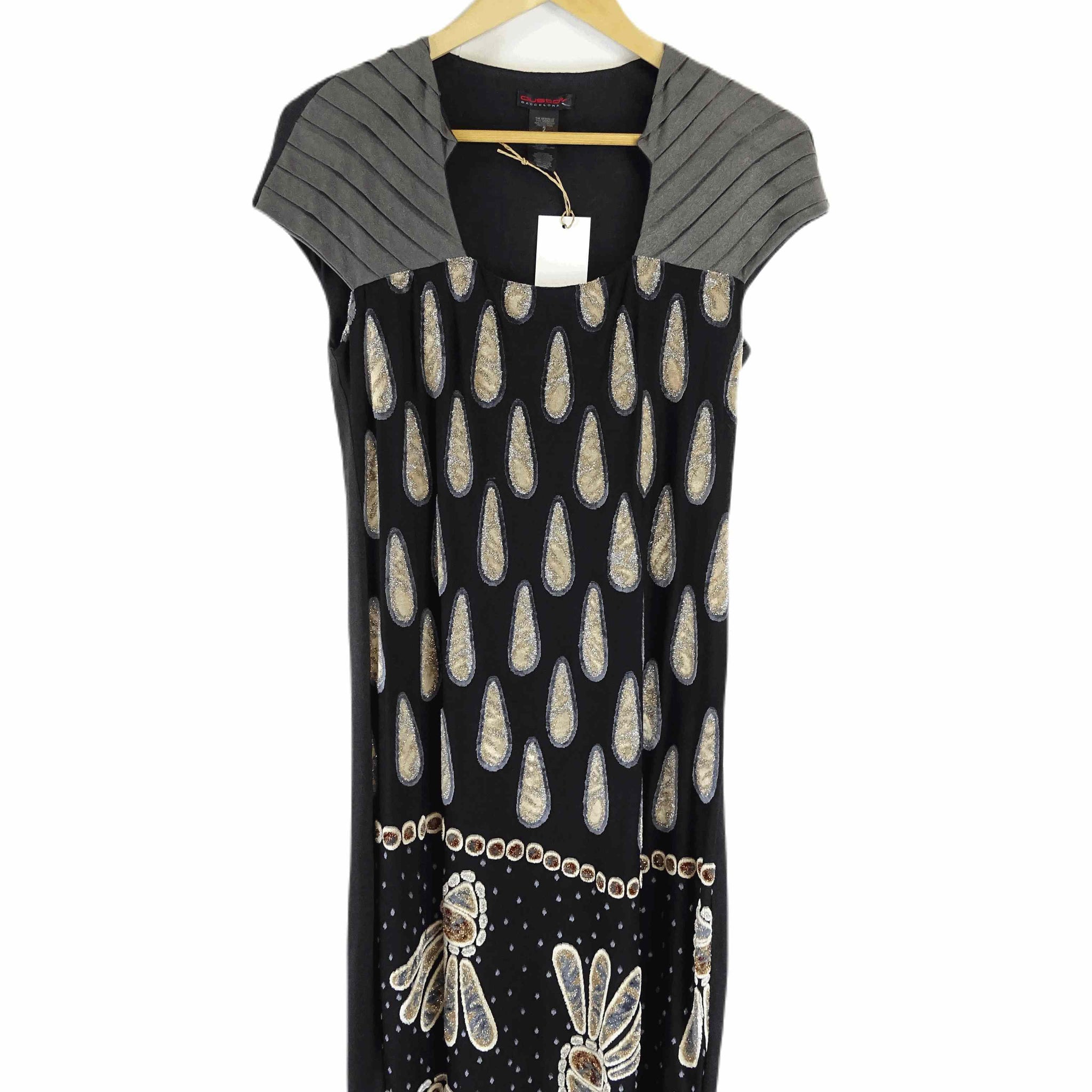 Custo Black And Gold Dress S