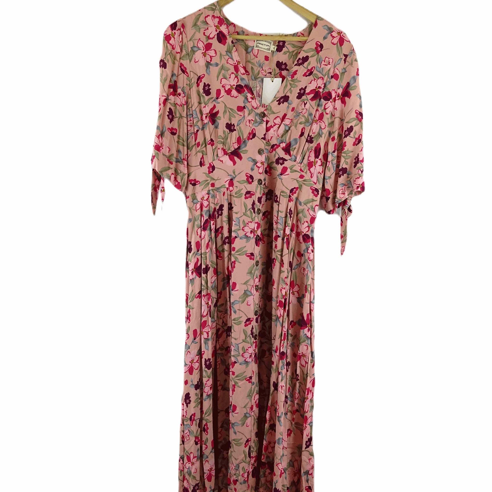 Sanctum Pink Floral Print Maxi Dress M