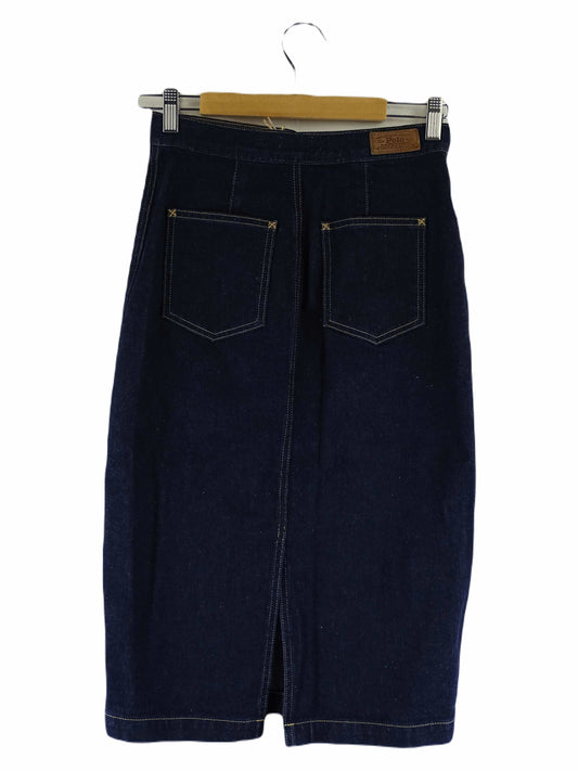 Polo Blue Denim Midi Skirt AU 7 / 25 (S)