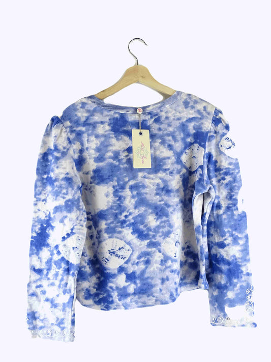 Miss June Blue Tie Dye Embroided Jumper L