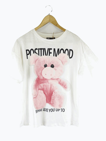 Zara Pink And White T-shirt S