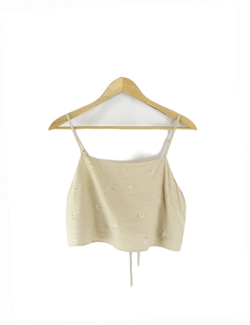 Ghanda Beige Back Tie Cropped Top 10