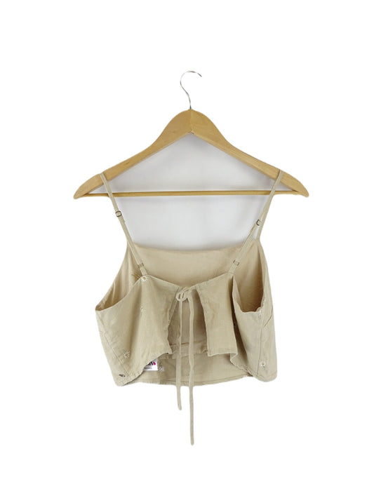 Ghanda Beige Back Tie Cropped Top 10