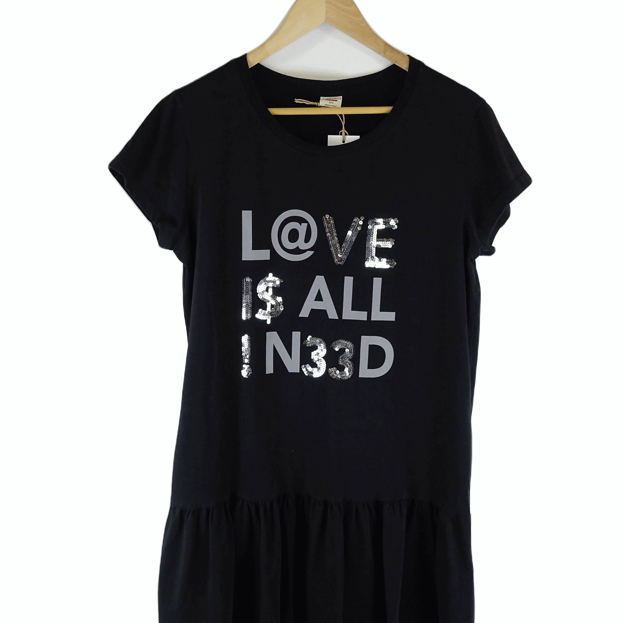 Castro Black T Shirt Dress M