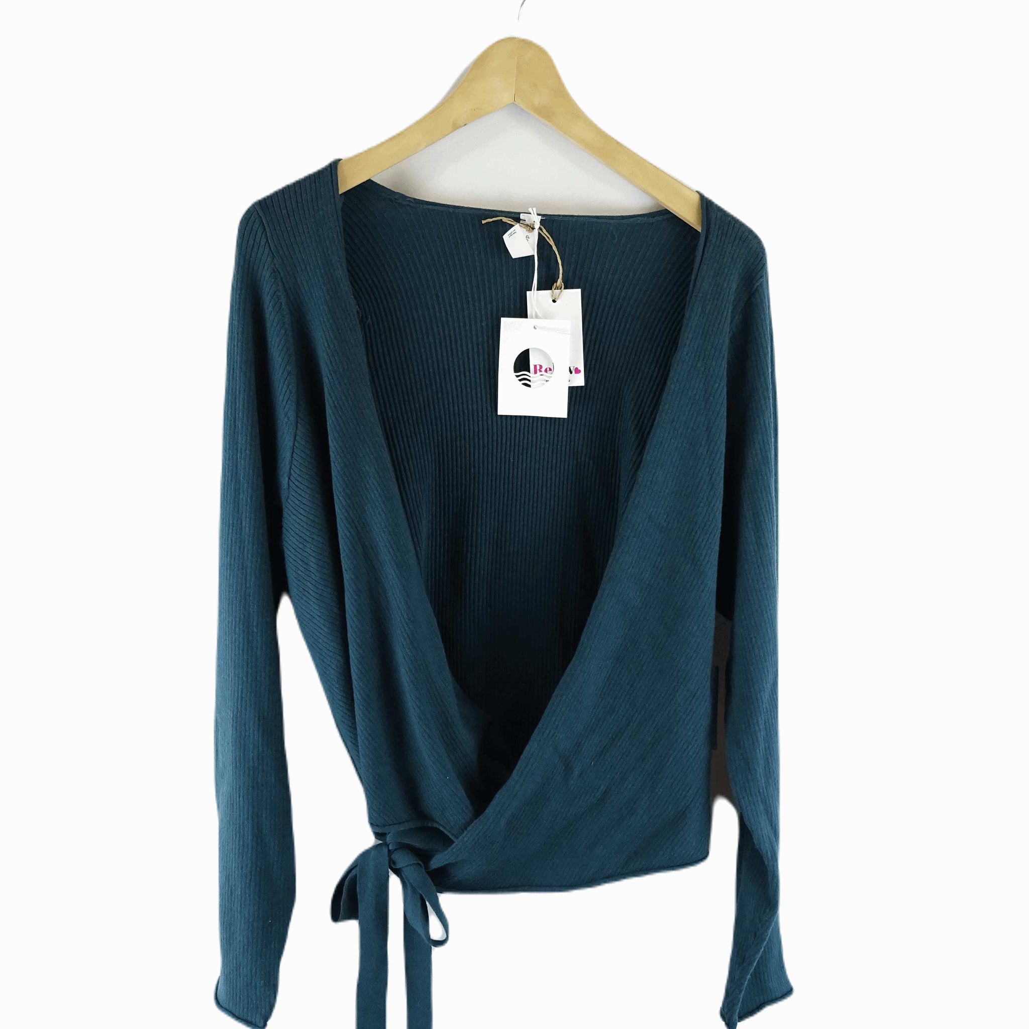 Daily Practice By Anthropology Green Wrap Top 3XL