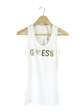 Guess White Singlet M