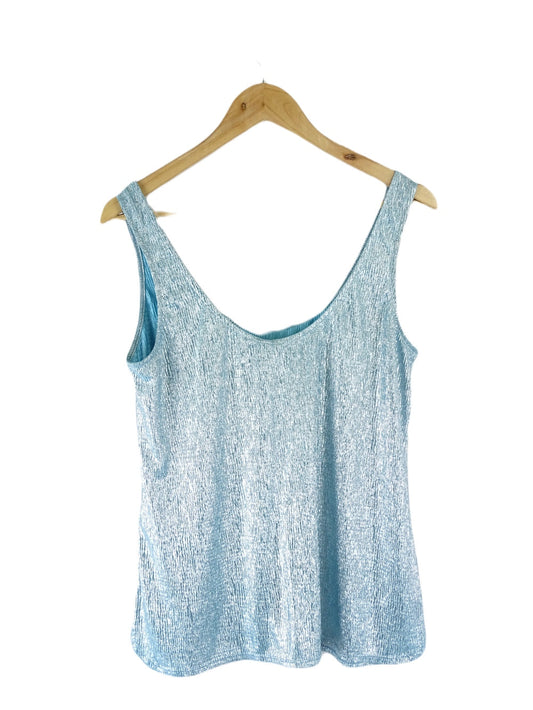 Forever New Blue Sequin Singlet 12