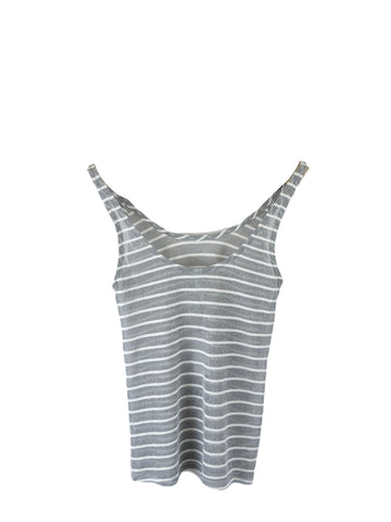 Bec & Bridge Grey and White Stripe Sparkly Singlet 6