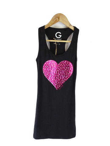 Guess Love Heart Pink Singlet XS