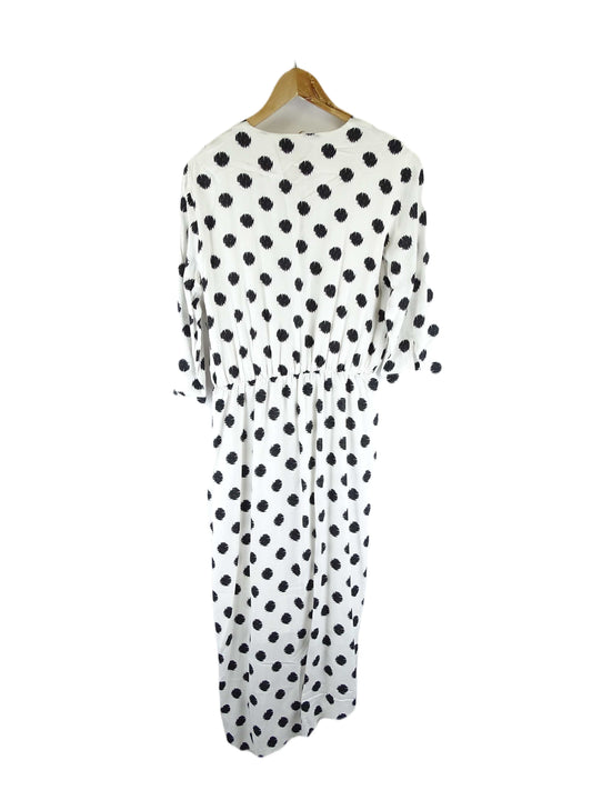 Cordelia St White and Black Polka Dot Maxi Dress 10