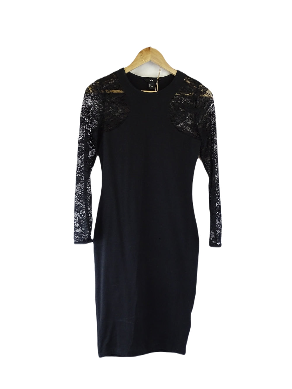 H & M Black With Lace Dress S