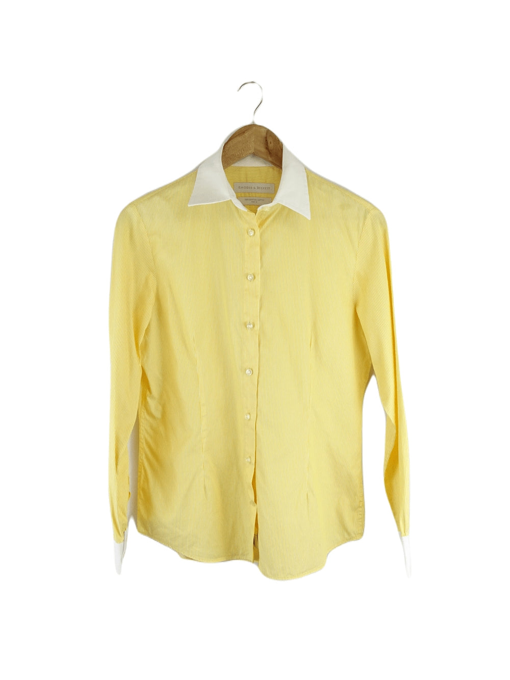 Rhodes & Beckett Yellow Stripe Button Down Shirt 10