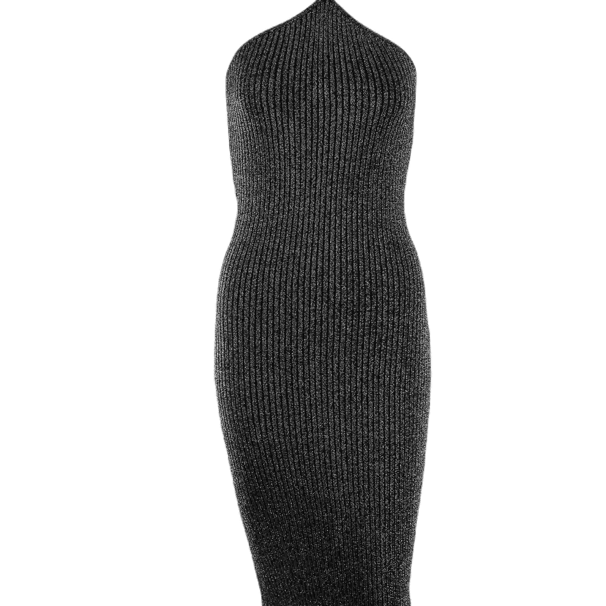 Bardot Black Sparkly Midi Halter Dress 10