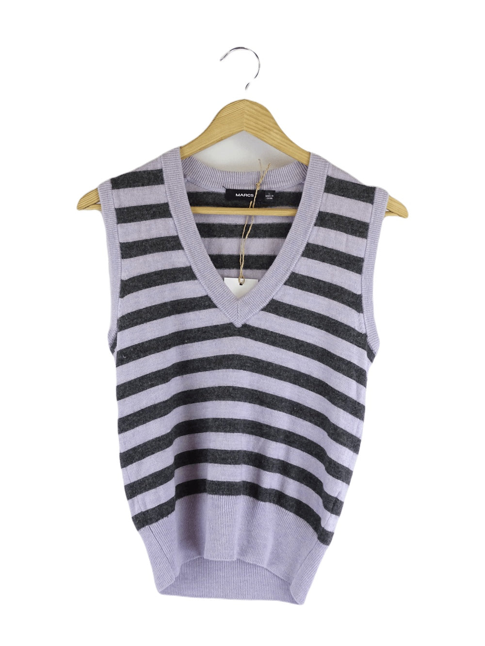 Marcs Grey And Purple Stripe Vest L