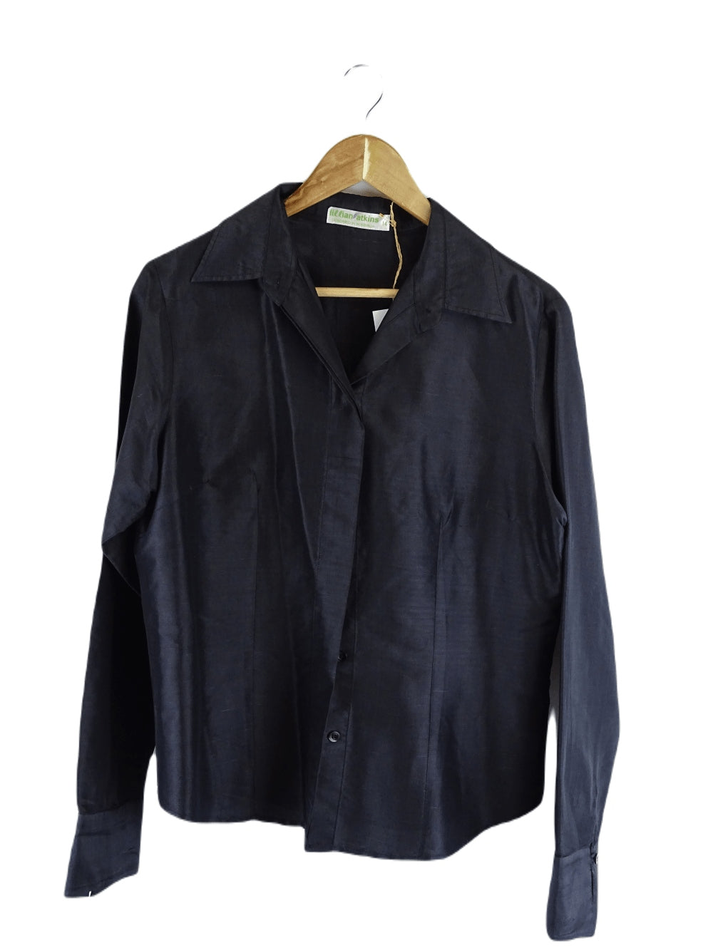 Lillian Atkins Black Button Down Shirt 14