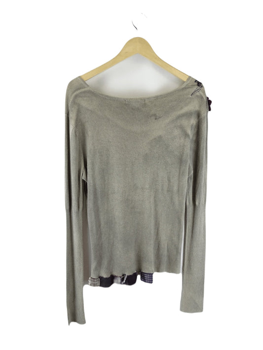 dp Jeans Khaki Green Grunge Long Sleeve Top 14