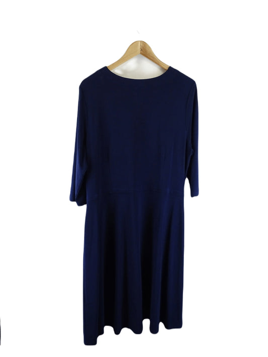 Leona Edmiston Navy Long Sleeve Midi Dress 6