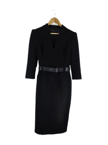 Karen Millen Black Midi Dress with Belt 12