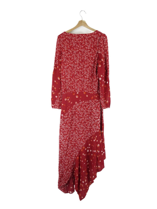 Saba Red Spotted Silk Dress 12