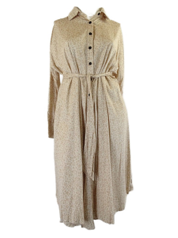 From Zion Beige Animal Print Dress S