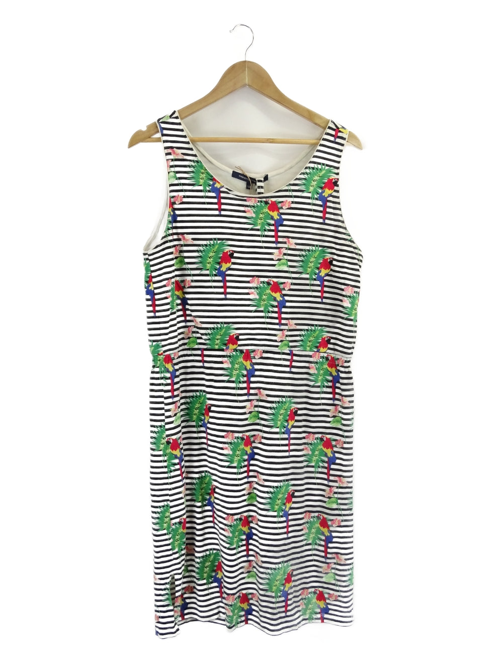 French Connection Black And White Dress with Parrots 14