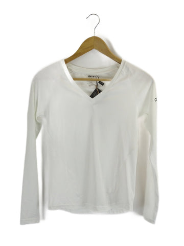 Aim'n White V Neck Long Sleeve Top S