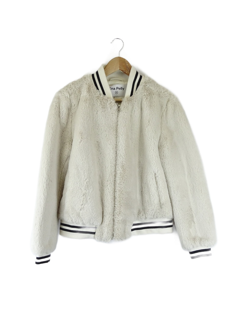 Ena Pelly White Faux Fur Jacket 10