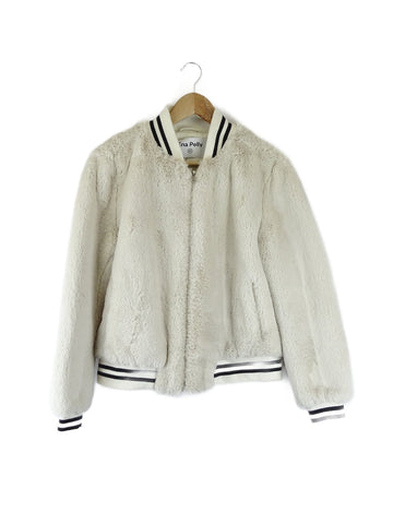 Ena Pelly White Faux Fur Jacket 10