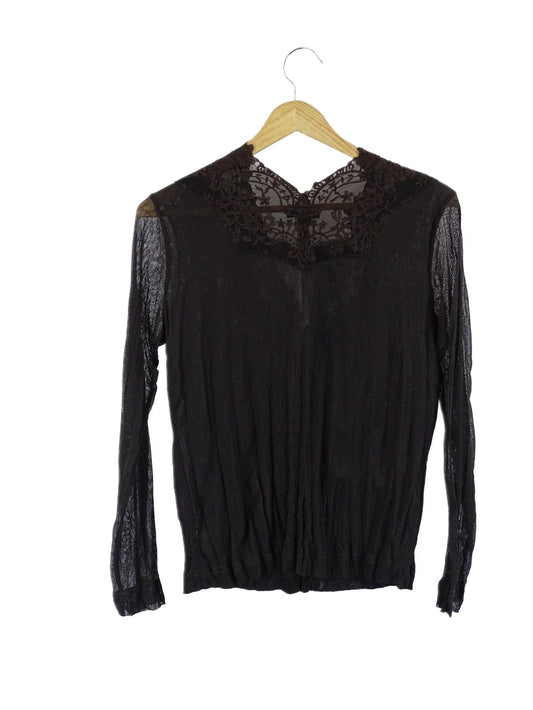 Verge Brown Lace Top M