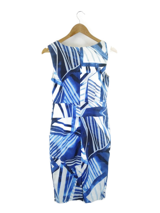 Karen Millen Blue Patterned Pencil Dress 10