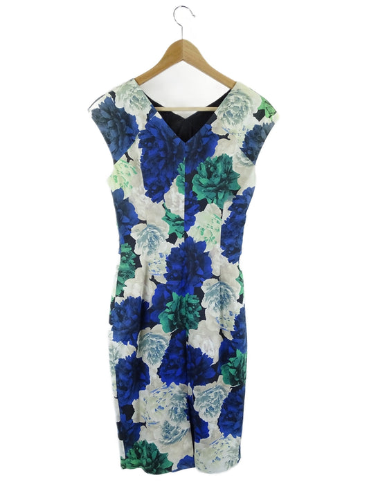 Karen Millen Blue and Green Floral Midi Dress 12