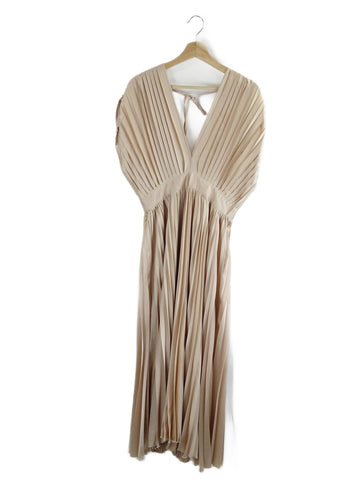 Pink Diamond Champagne Pleated Maxi Dress 12