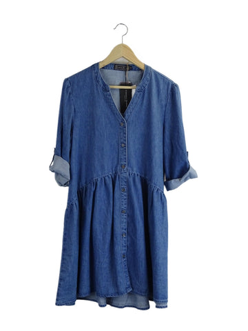 Country Denim Blue Button Down Dress 8