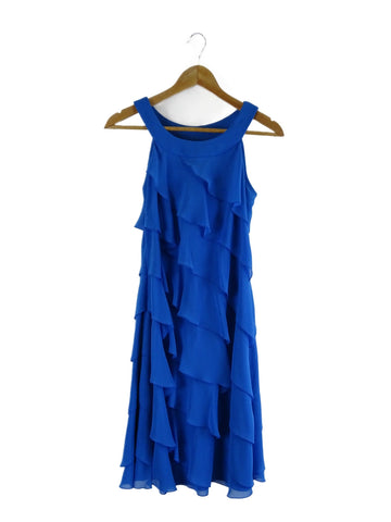 Mr K Blue Ruffled Sleeveless Dress 10