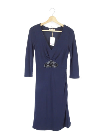 Alannah Hill Navy V Neck Mini Dress 8