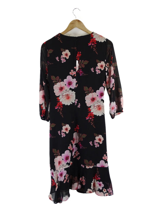 Jacquie E Black Floral Dress 8