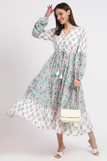 Cotton Dress Maxi - White