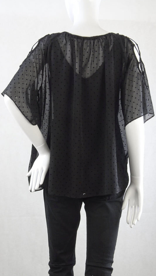 Black Zara Polka dot blouse S