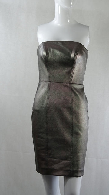 Warehouse Strapless Metallic Bodycon Dress 6