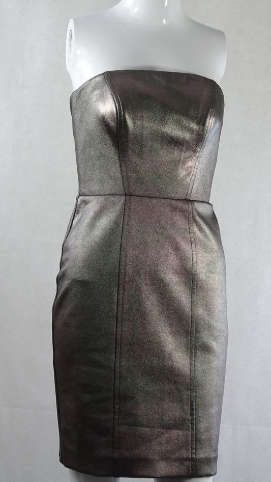 Warehouse Strapless Metallic Bodycon Dress 6