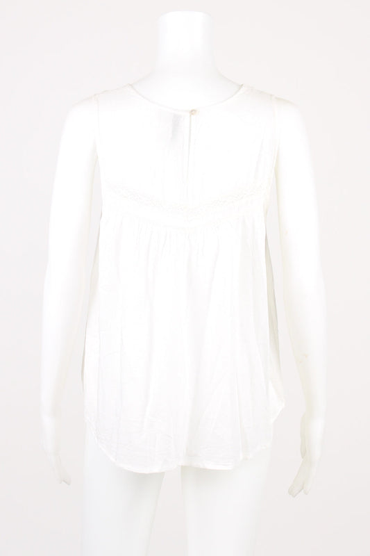 Forever New White Sleeveless Embroidered Top 10