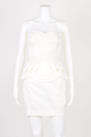 Honey & Beau White Strapless Dress 8