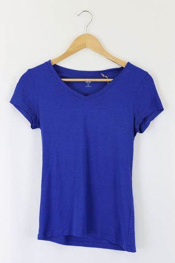 Uniqlo V Neck T shirt Blue XS