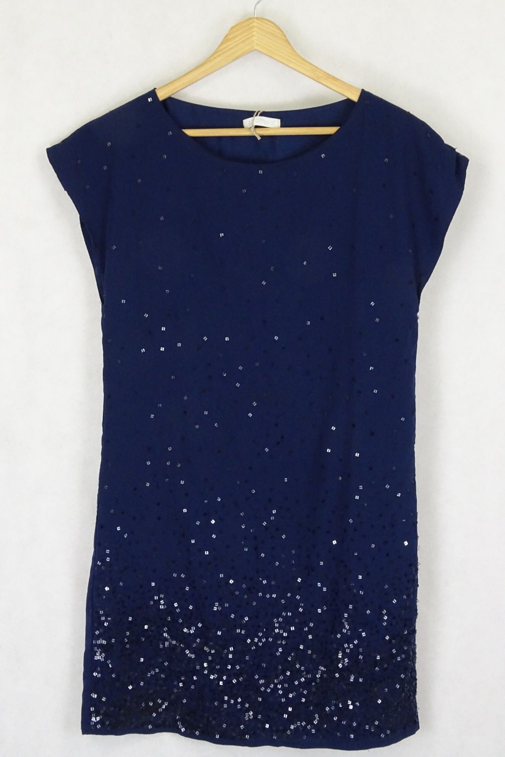 Promod Navy Sequined Shift Dress 10